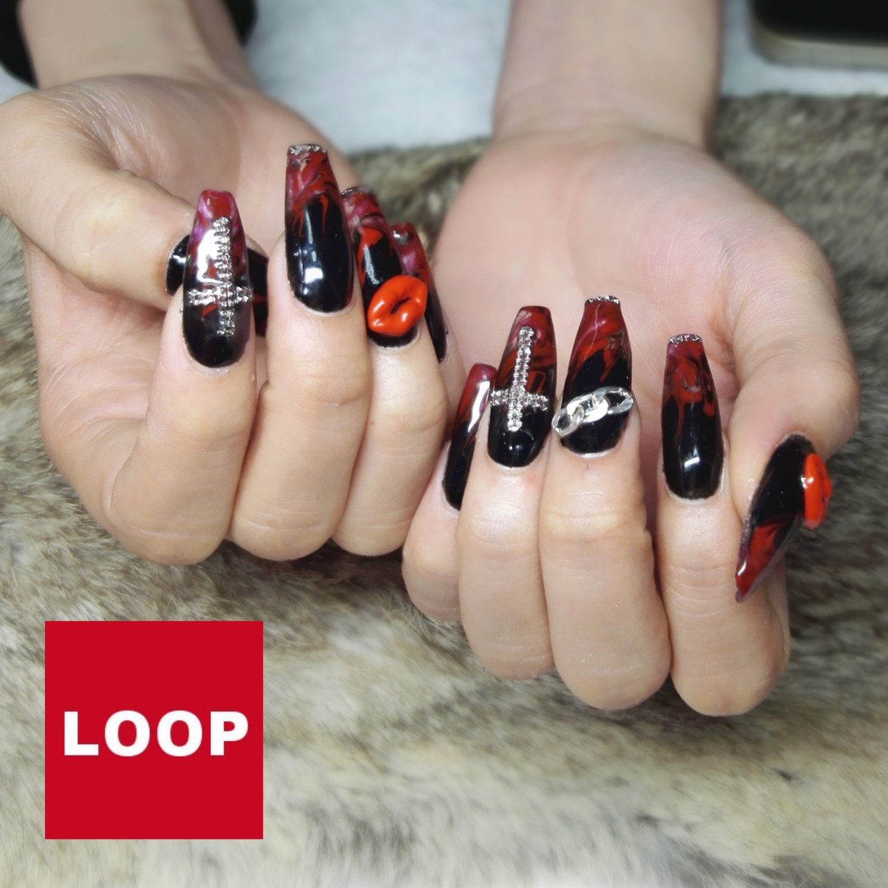 オールシーズン バレンタイン ライブ ハロウィン ハンド Loopのネイルデザイン No ネイルブック