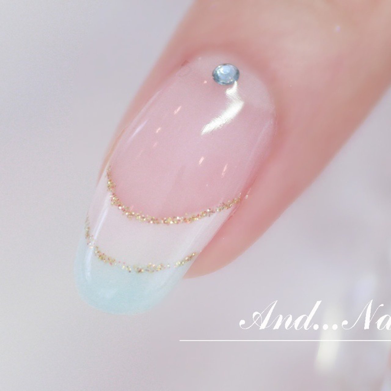 夏 フレンチ ブルー お客様 白川麻里 神戸アンドネイルのネイルデザイン No ネイルブック