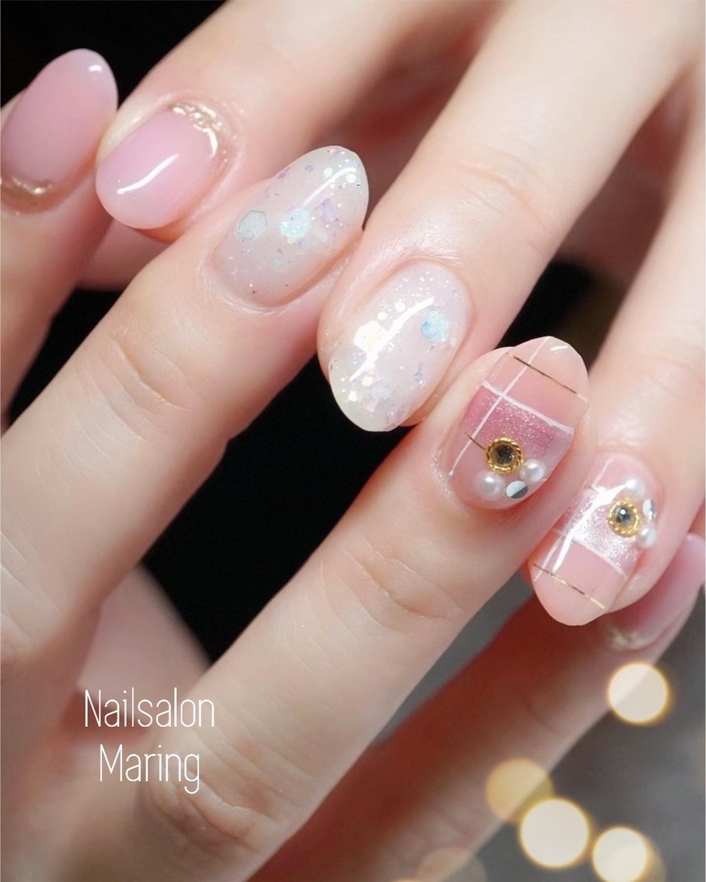 冬 オフィス ハンド ワンカラー チェック Nailsalon Maring マリング のネイルデザイン No ネイルブック