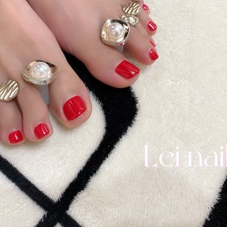 朱色のネイルデザイン ネイルブック