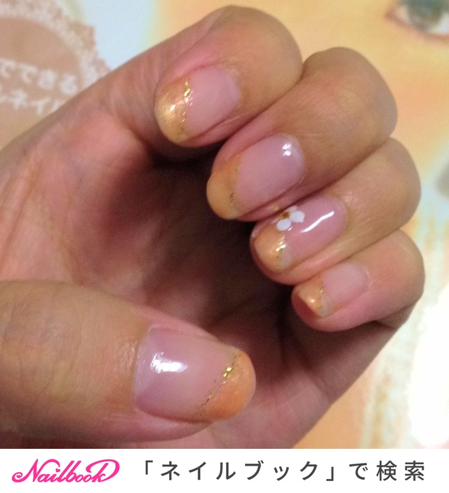 パーティー フレンチ オレンジ セルフネイル W Chocolaのネイルデザイン No 448 ネイルブック