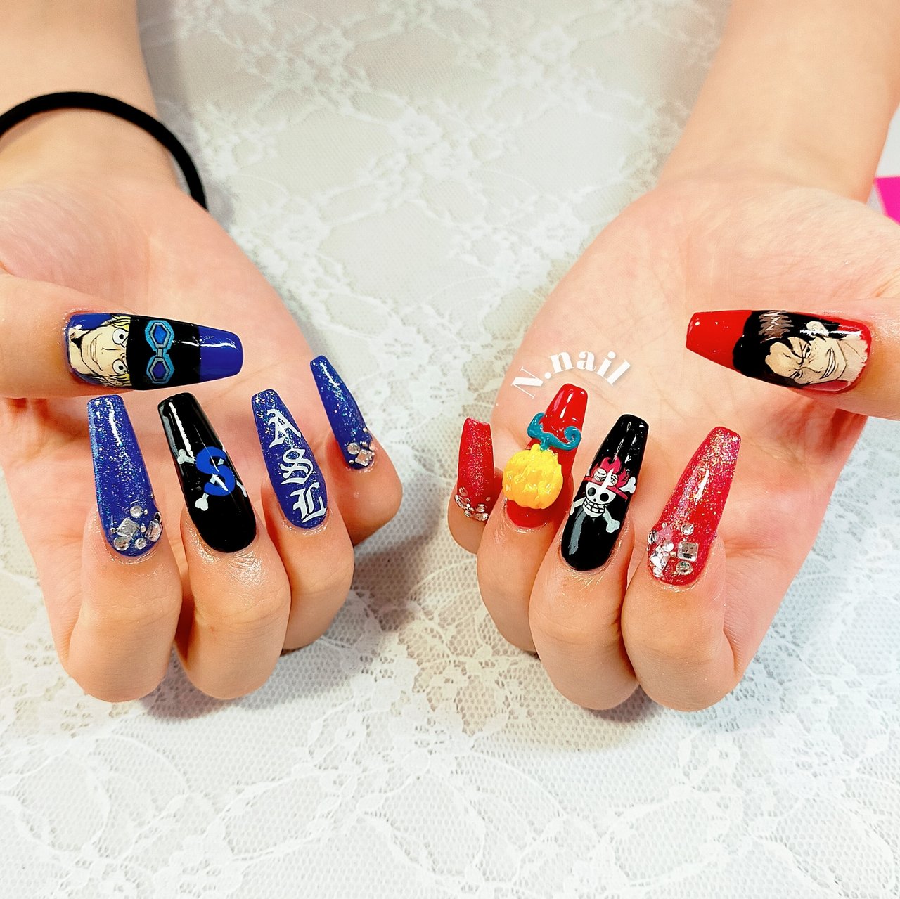 ハンド/痛ネイル/3D/ロング/スクエアオフ - Yuuuuriiiiのネイル