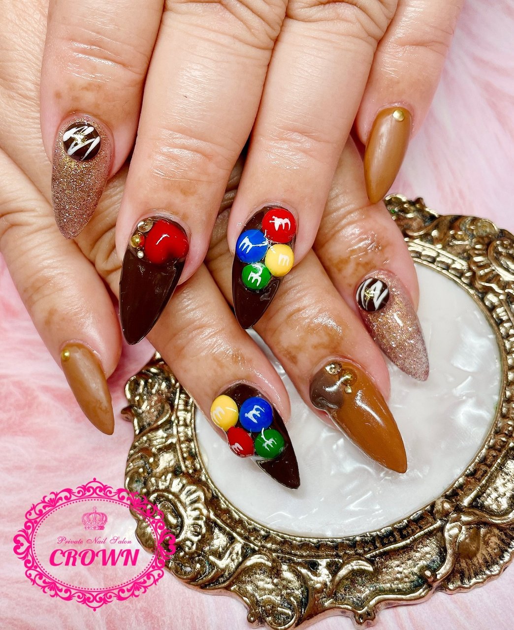 冬/バレンタイン/ハンド/3D/スイーツ - crown.nail_shizuokaのネイル
