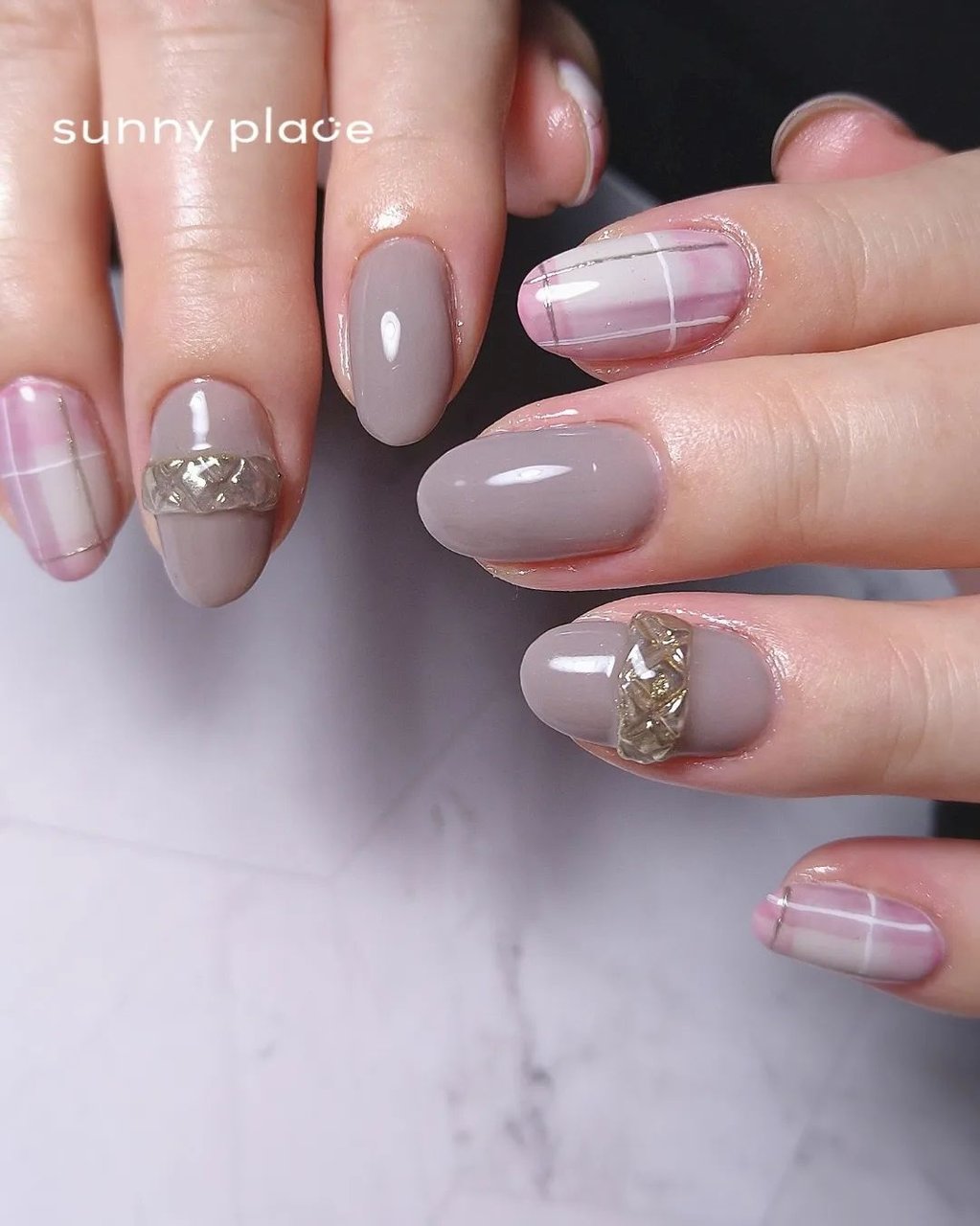 秋/冬/ハンド/チェック/リング - 入間市 sunnyplace_nailのネイル  