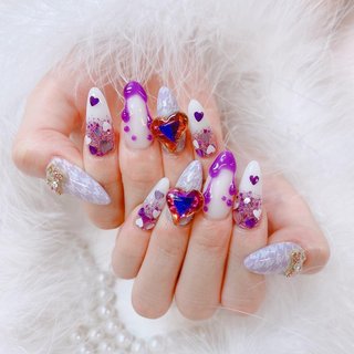 千鳥柄(千鳥格子)/#紫のネイルデザイン｜ネイルブック