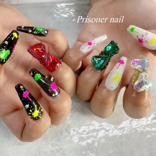 おすすめ順｜ロング/#スプラトゥーンネイルのネイルデザイン