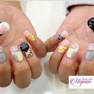ぷっくり　貝殻ネイル　ねこ　肉球　ネイルチップ　オーダー　リボン ぷっくり貝殻ネイルねこ肉球ネイルチップオーダーリボン