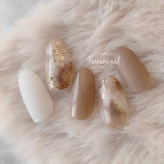 人気順｜ベージュ(ヌーディー)/#ミルクティーベージュのネイルデザイン  