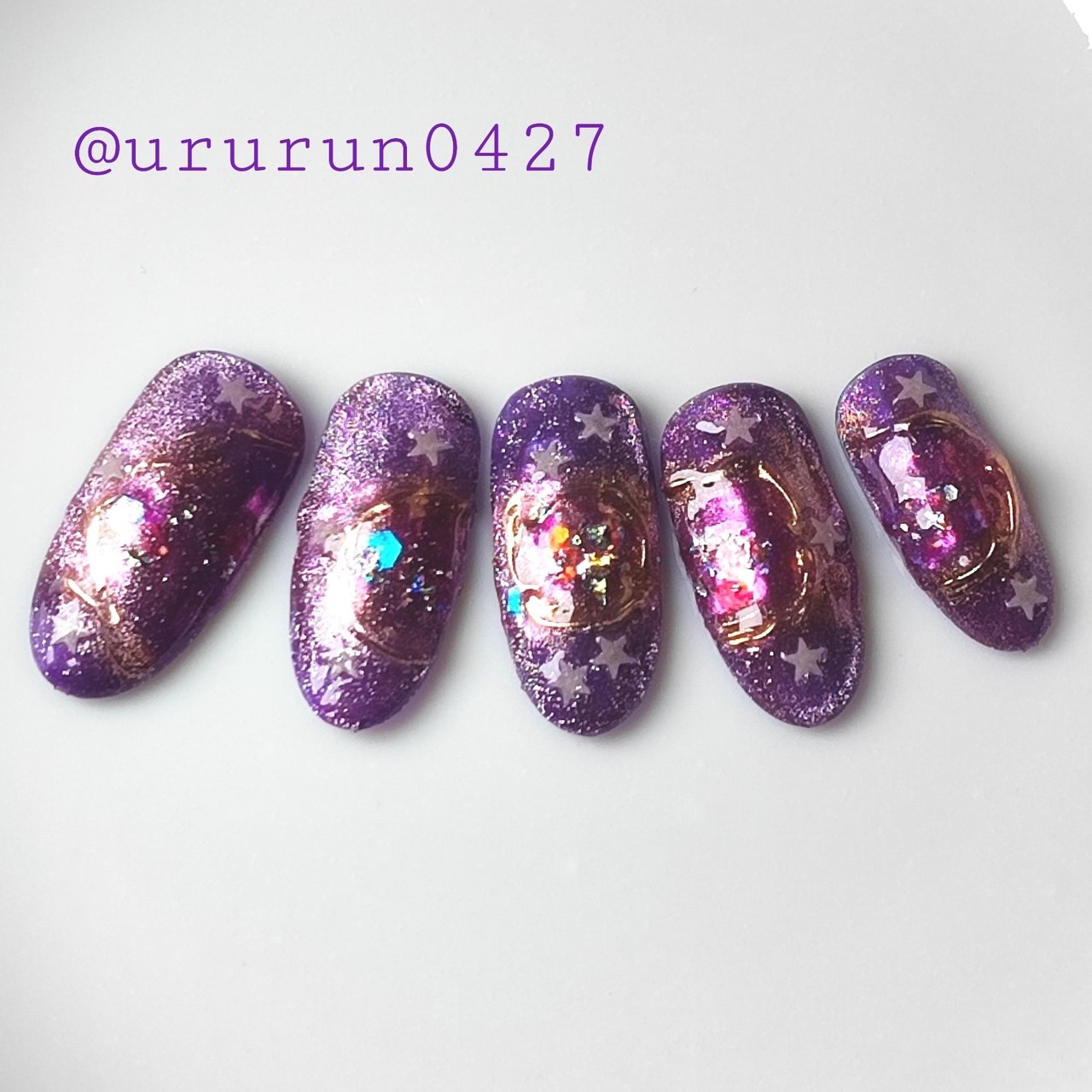 ハンド/ニュアンス/マグネット/ギャラクシー/パープル - Nami nailの