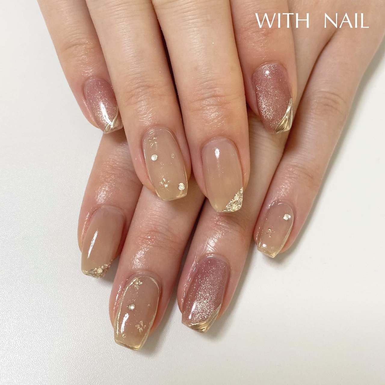 冬/ニュアンス/マグネット/ミラー/スクエア - WITH NAIL maryのネイル