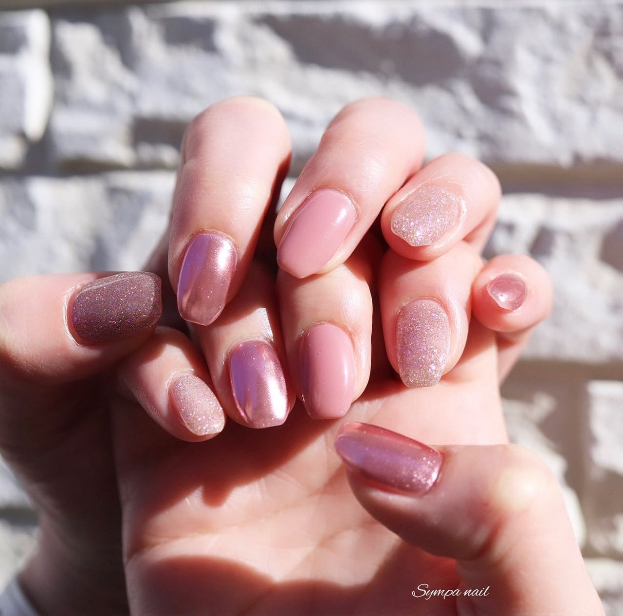 シンプル ミラー ピンク Sympa Nailのネイルデザイン No ネイルブック