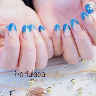 人気順｜ブルー(青)/#ハートフレンチのネイルデザイン｜ネイルブック