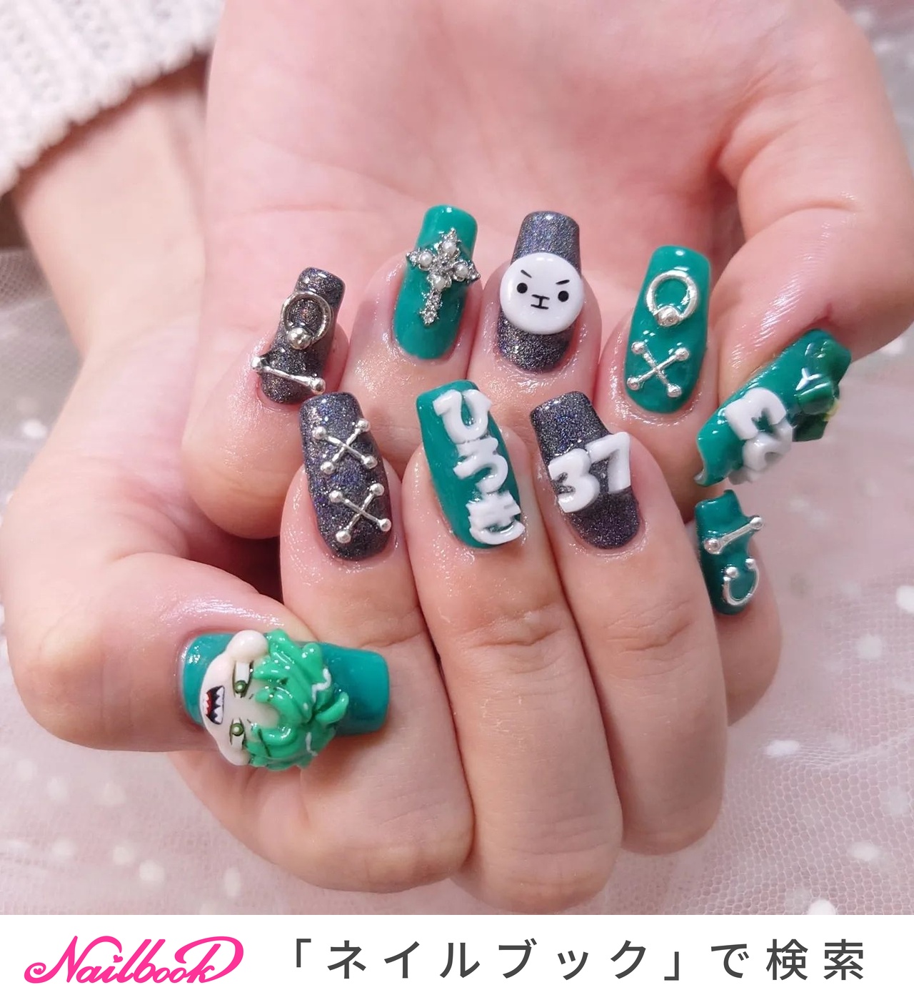グリーン/ジェルネイル - いろはねいる asakiのネイルデザイン[No