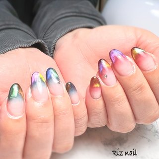 人気順｜グリーン(緑)/#マグネットフレンチのネイルデザイン