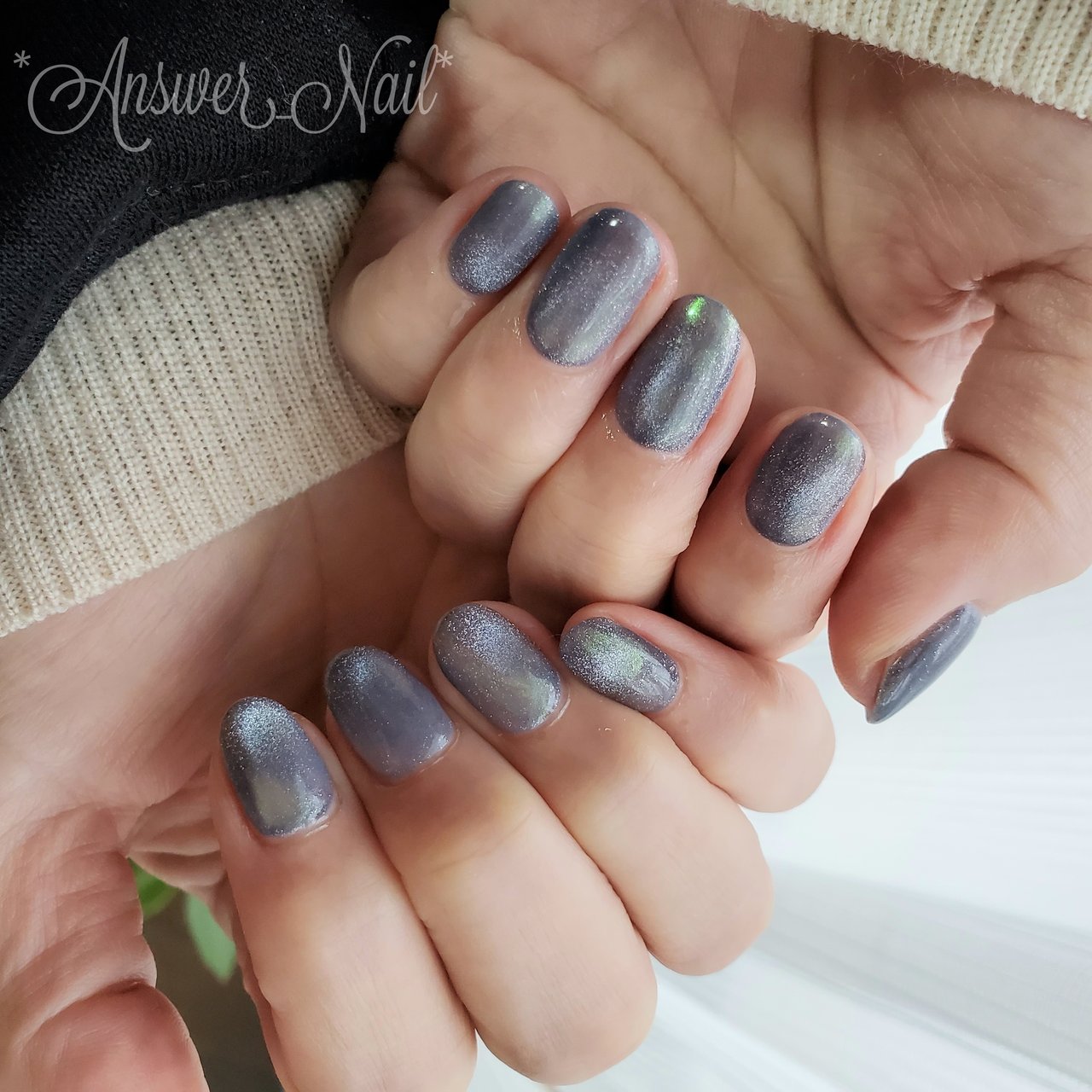 マグネット/ブルー/グレー - Answer_Nailのネイルデザイン[No.7884328