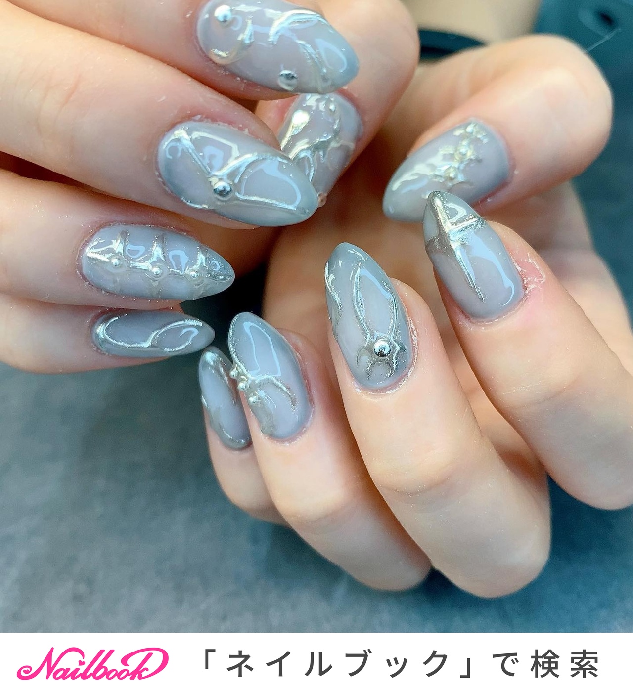 mmちゃん 青色グラデーションデザイン Maju | スカルプ（L~LL） 青白お任せ💅🏻💎 #アクリルスカルプ