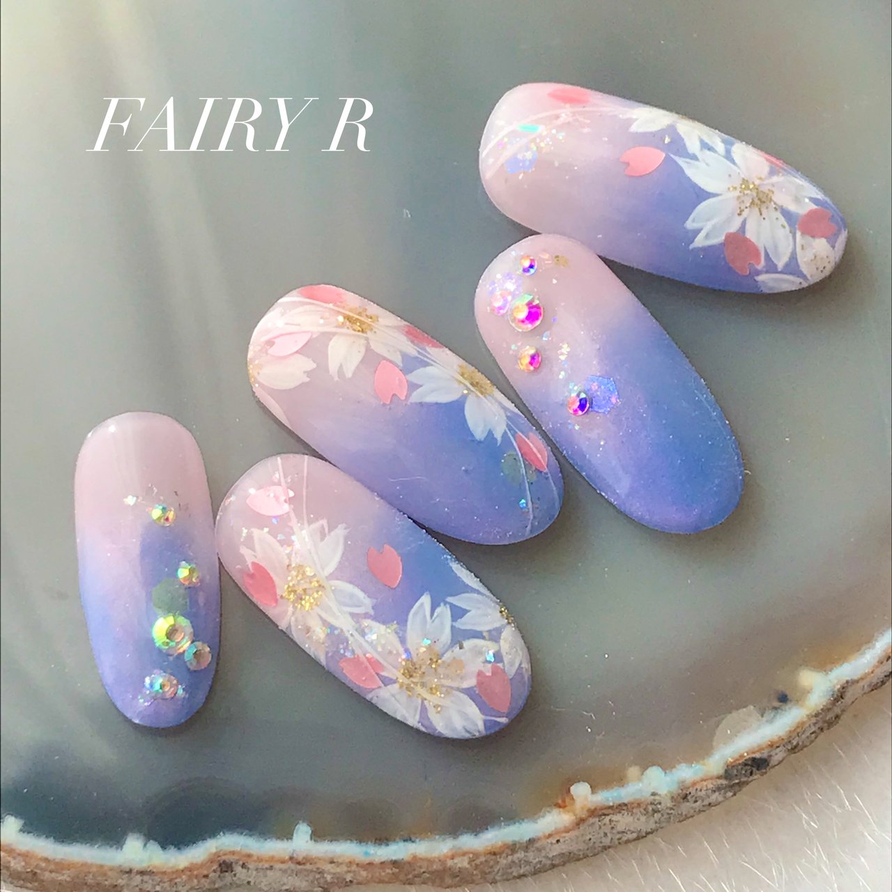 春 ハンド グラデーション フラワー ミディアム Fairy Rのネイルデザイン No ネイルブック