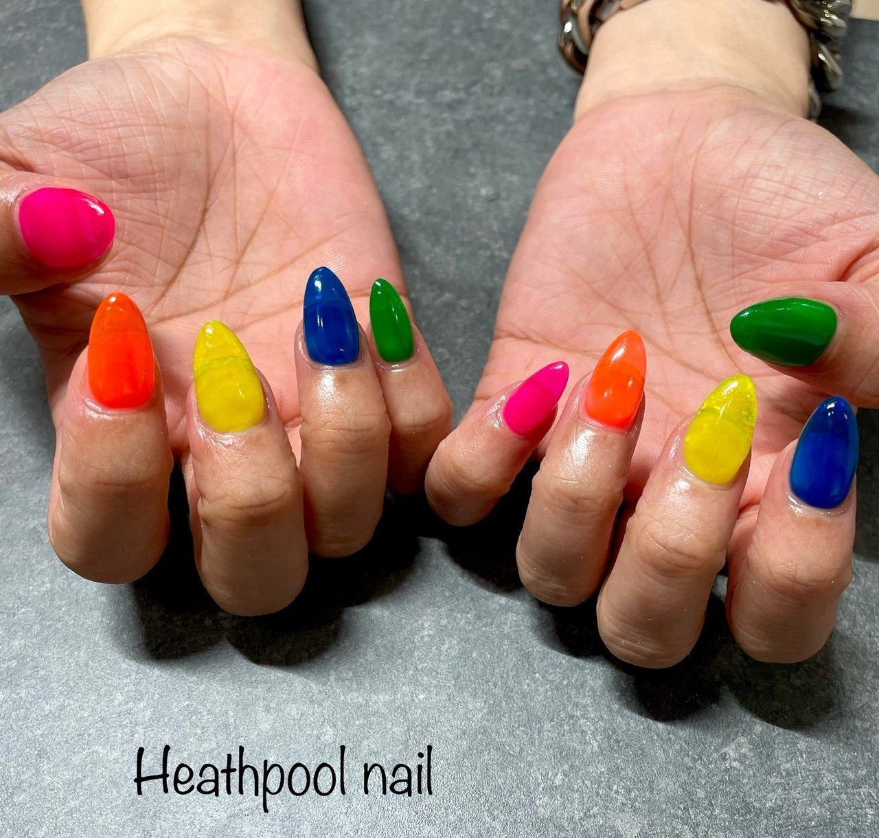 ハンド/ワンカラー/カラフル/ジェルネイル - heathpoolnailのネイル