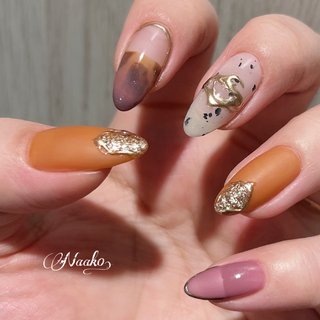 2024年】新着順｜ニュアンス/オレンジ/＃ダルメシアンのネイルデザイン  