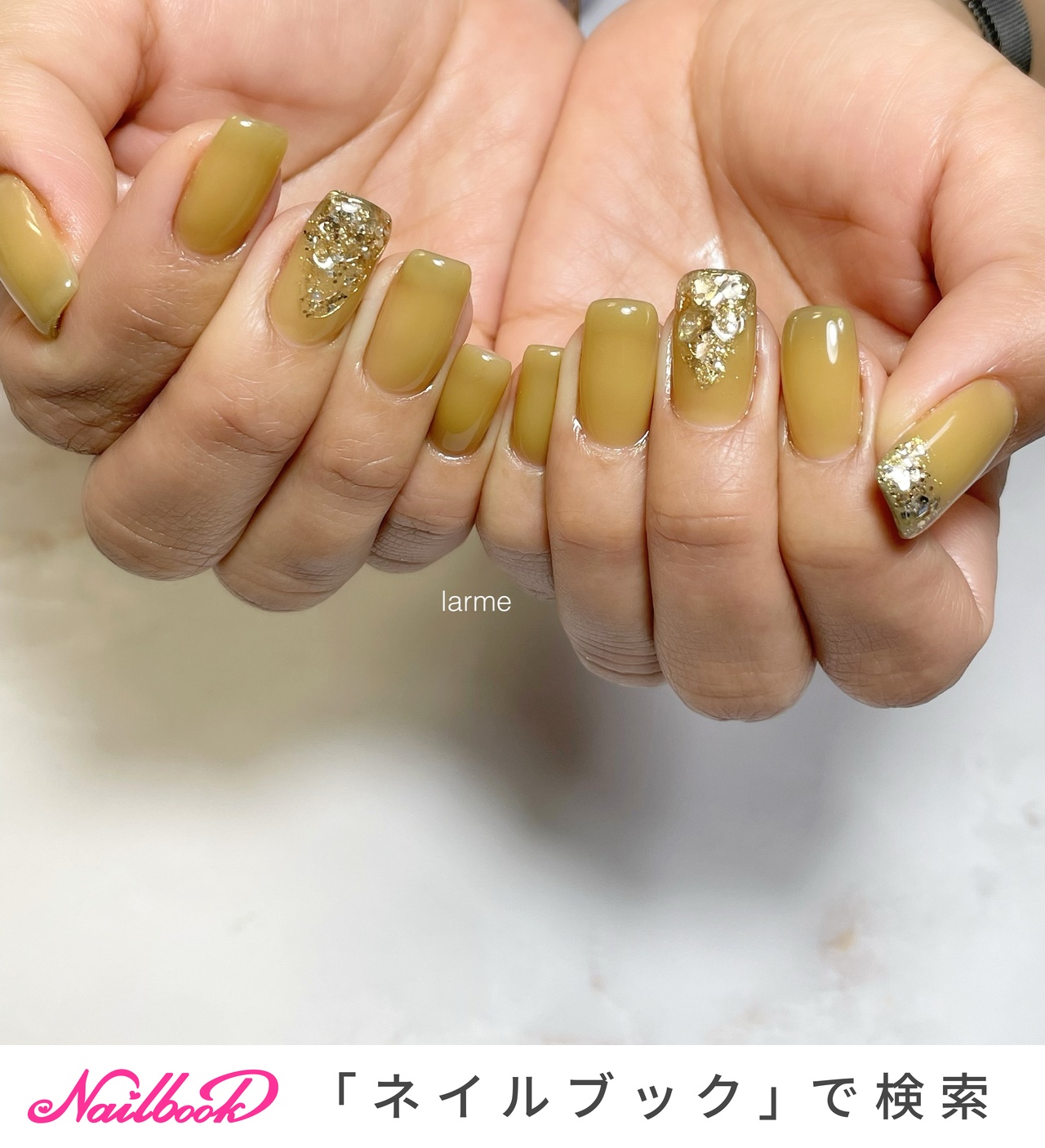 ハンド/イエロー/シルバー - nailroomLARMEのネイルデザイン[No