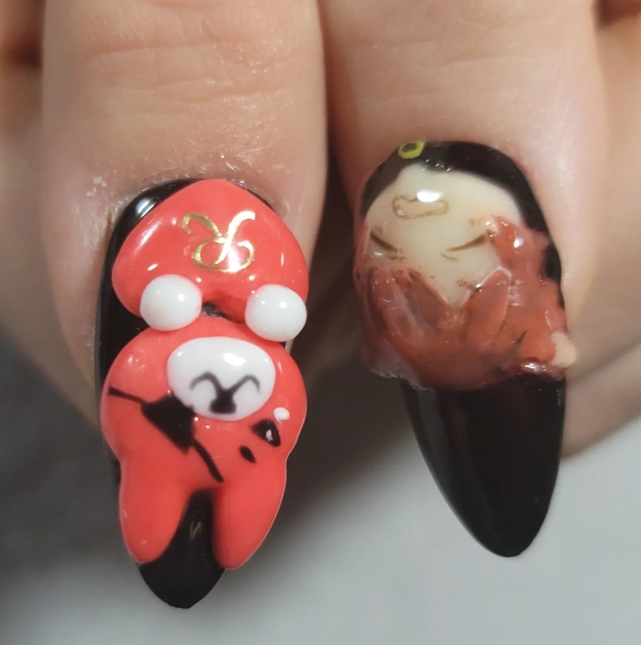 レッド/ブラック/ジェルネイル/ネイルチップ - 爪の万事屋のネイル  