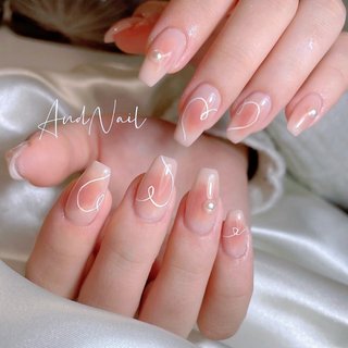 着画あり】ハンドメイドシンプルネイルリングネイルハートネイル大人キレイ