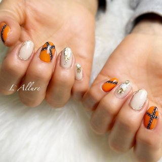 エルメス風ネイルのネイルデザイン｜ネイルブック