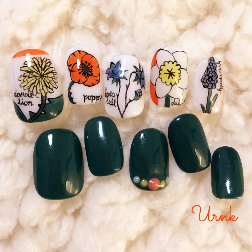 春 卒業式 ハンド ワンカラー フラワー Ihatov Nailarts のネイルデザイン No ネイルブック