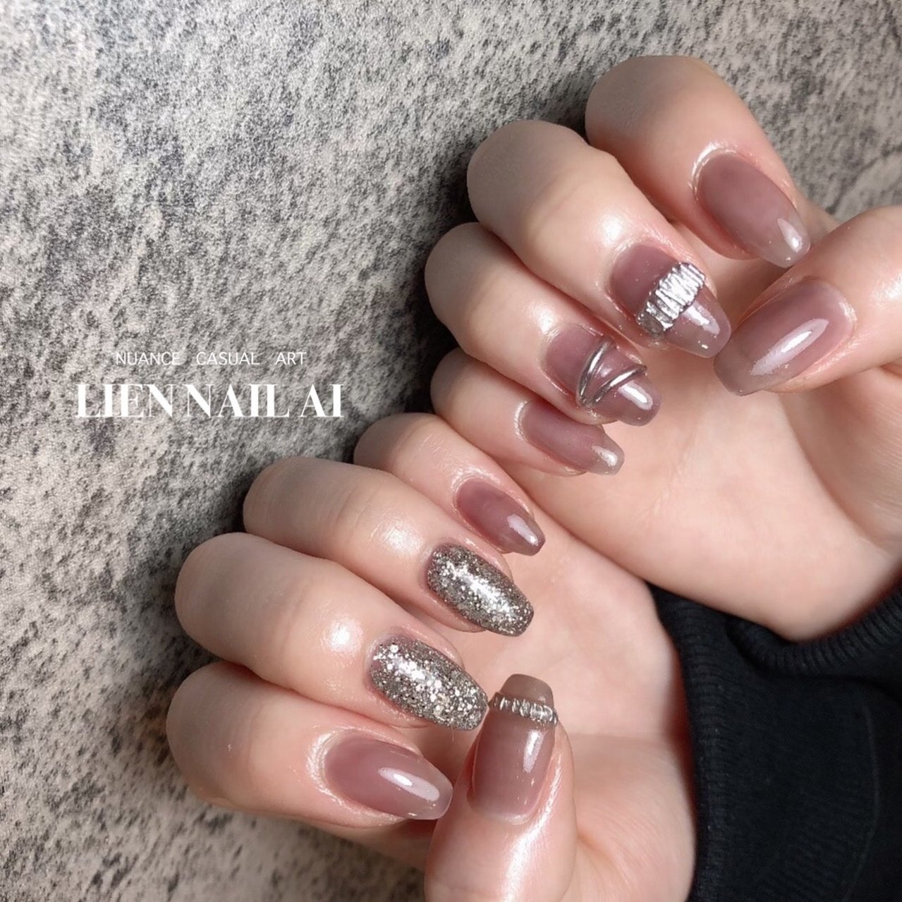 オールシーズン/ハンド/ラメ/ニュアンス/リング - I.のネイルデザイン  