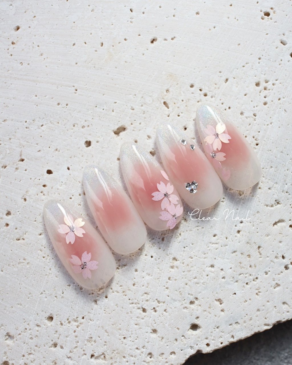 ネイルチップ 現品 オーダー かわいい 春 夏 卒業式 入学式 花 桜 ピンク花柄ネイルチップ ハンドメイド 春ネイル 桜 卒業式 入学
