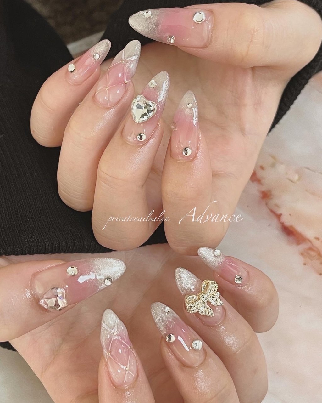 20))ワンホンネイル フレンチガーリー マグネットネイル ピンクネイル ブルー マグネットフレンチ💕 ワンホンデザイン🥰 #nail#ネイル#nail