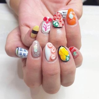 #japanesenailart #sushi #nailart #3dネイル船橋　#アートし放題　#ネイルサロンミネルヴァ　#ミネルヴァ南船橋 #ネイルサロンミネルバ #3D #カラフル #nailsalon MINERVA #ネイルブック