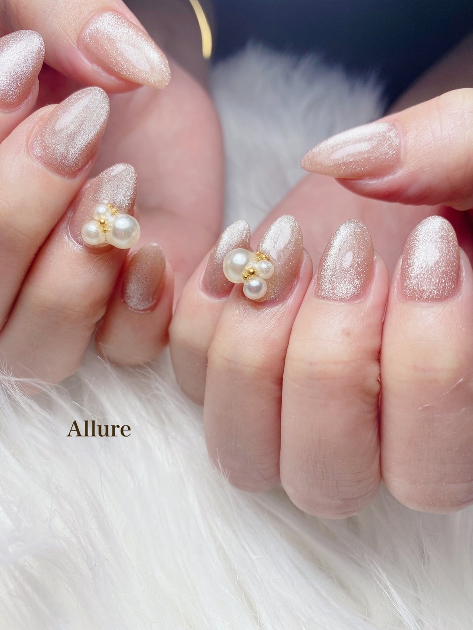 ベージュマグネット×パール ネイルチップ ベージュマグネット×パール ネイルチップ | Pay ID