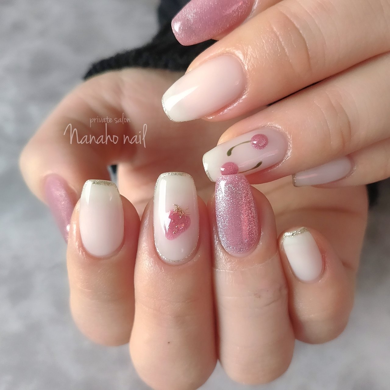 春/夏/ハンド/シンプル/ラメ - Nanaho☆nail(大阪府八尾市)のネイル