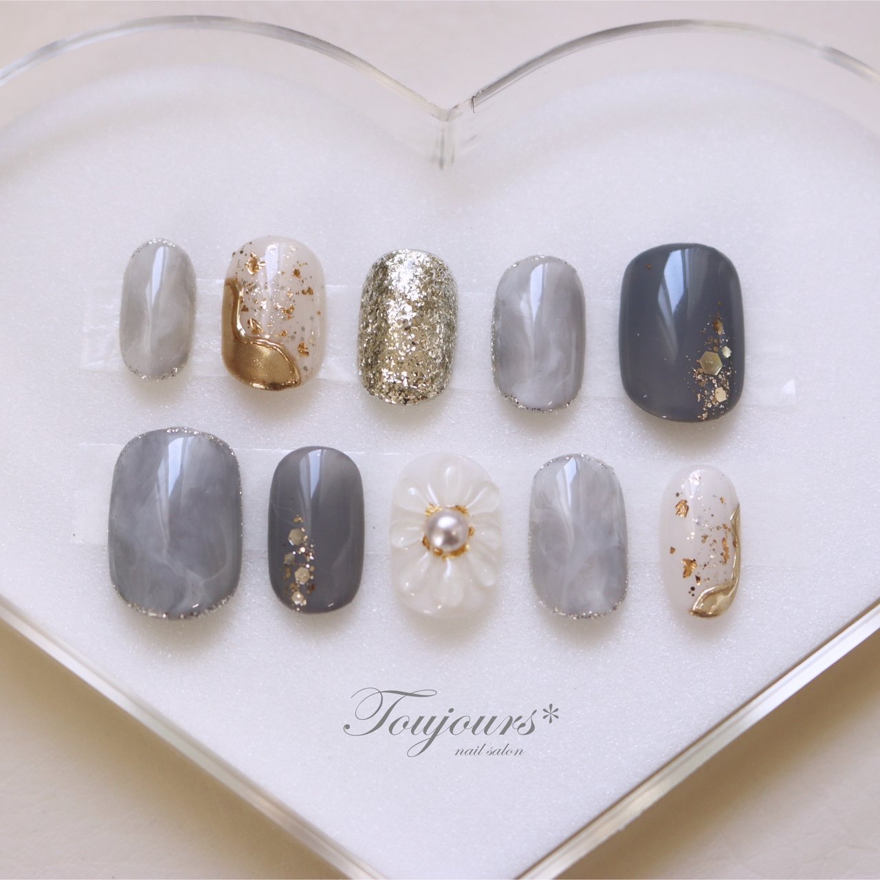 デート/女子会/ハンド/フラワー/大理石 - toujours_nailsalonのネイル  