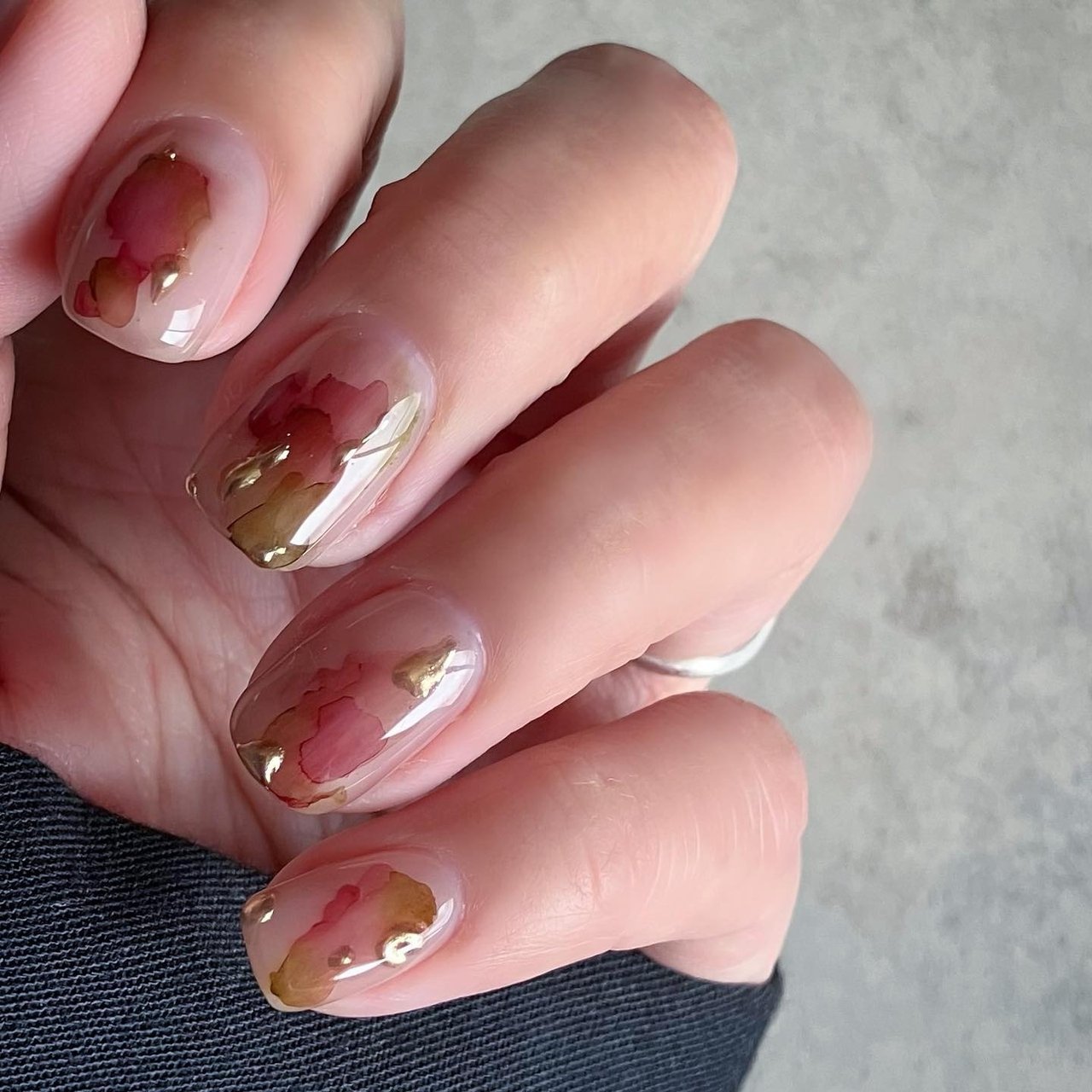 シンプル/ニュアンス/ぷっくり/ショート/ジェルネイル - あっ