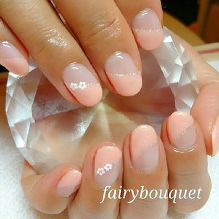 オレンジシャーベットネイルのネイルデザイン ネイルブック