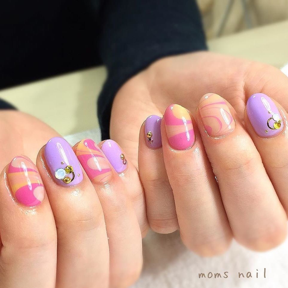 春 夏 オールシーズン 女子会 ハンド Mom S Nailのネイルデザイン No ネイルブック