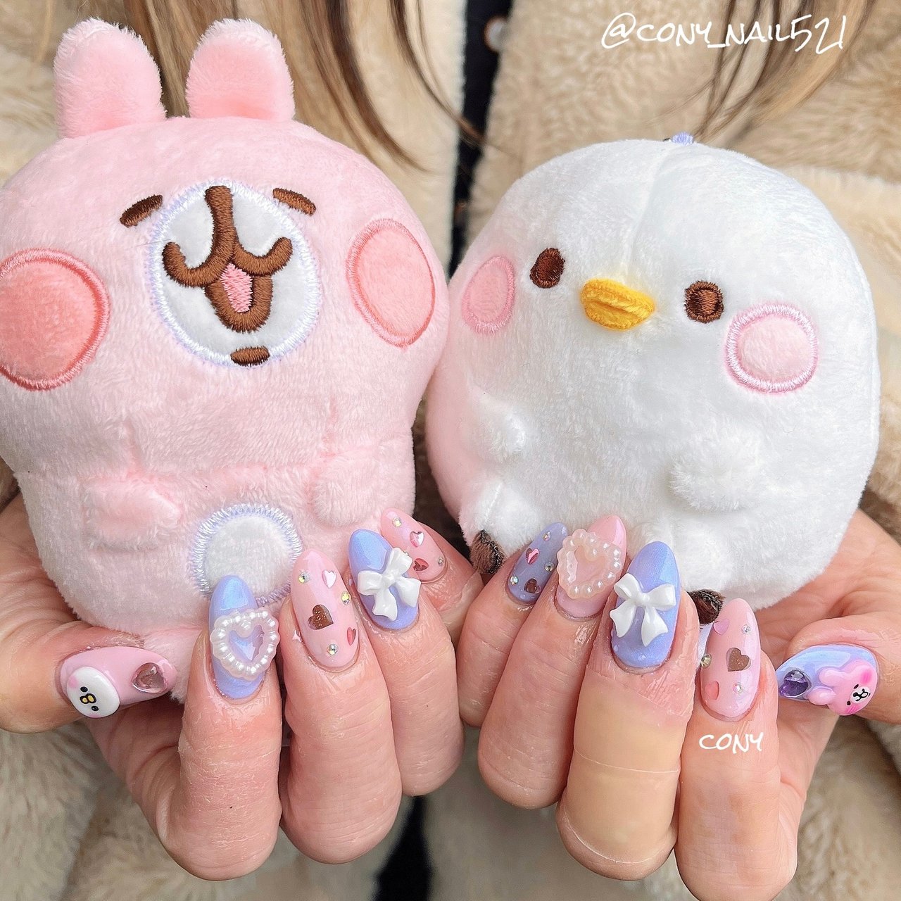 オールシーズン/ハート/3D/リボン/ピンク - CONY NAILのネイルデザイン