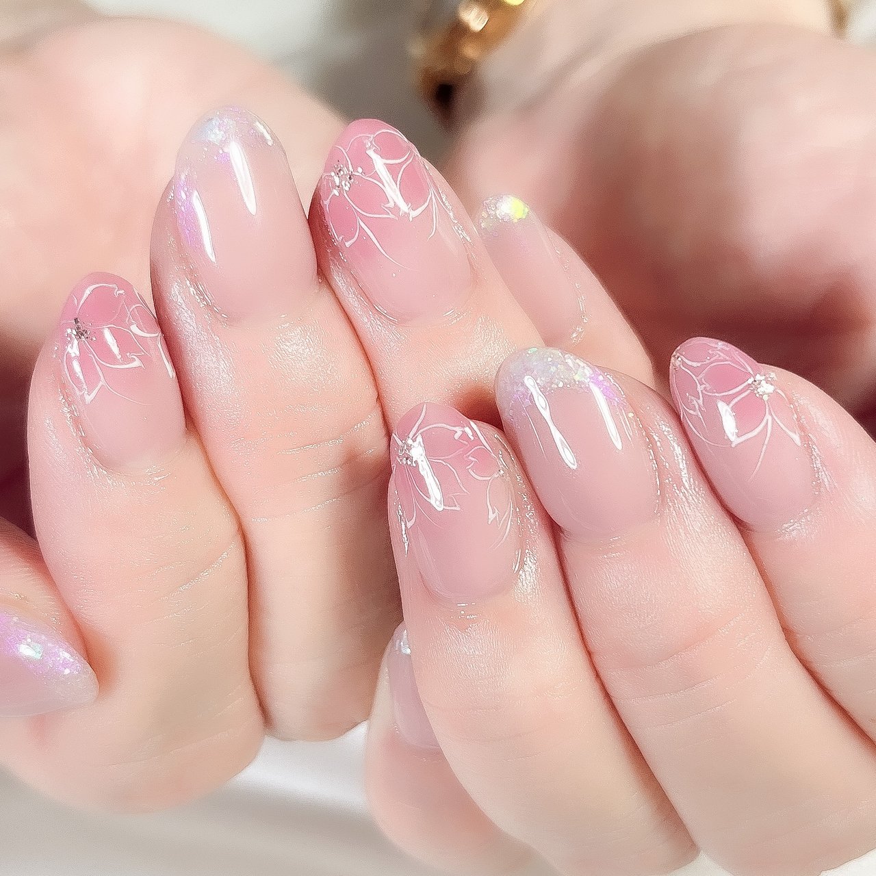 春/ハンド/フラワー/プッチ/ミディアム - zero_mam_nailのネイル