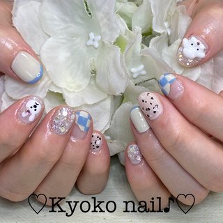 うさぎネイル いぬネイル ガーリーネイル うさぎネイルいぬネイル
