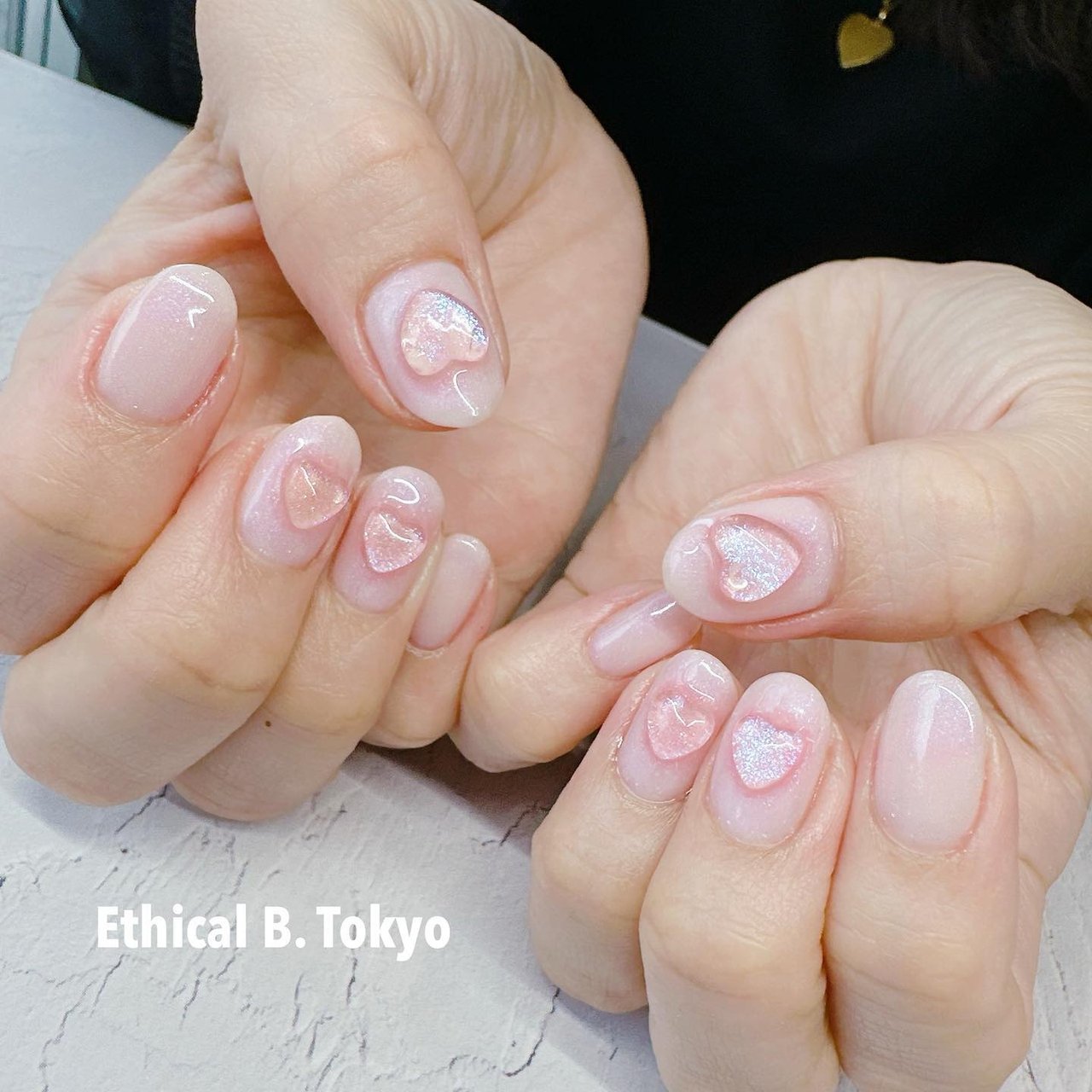 春/ハンド/シンプル/ハート/ぷっくり - Ethical B. Tokyoのネイル