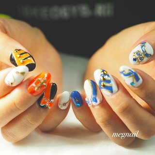 ブルー(青)/#推しネイルチップのネイルデザイン｜ネイルブック