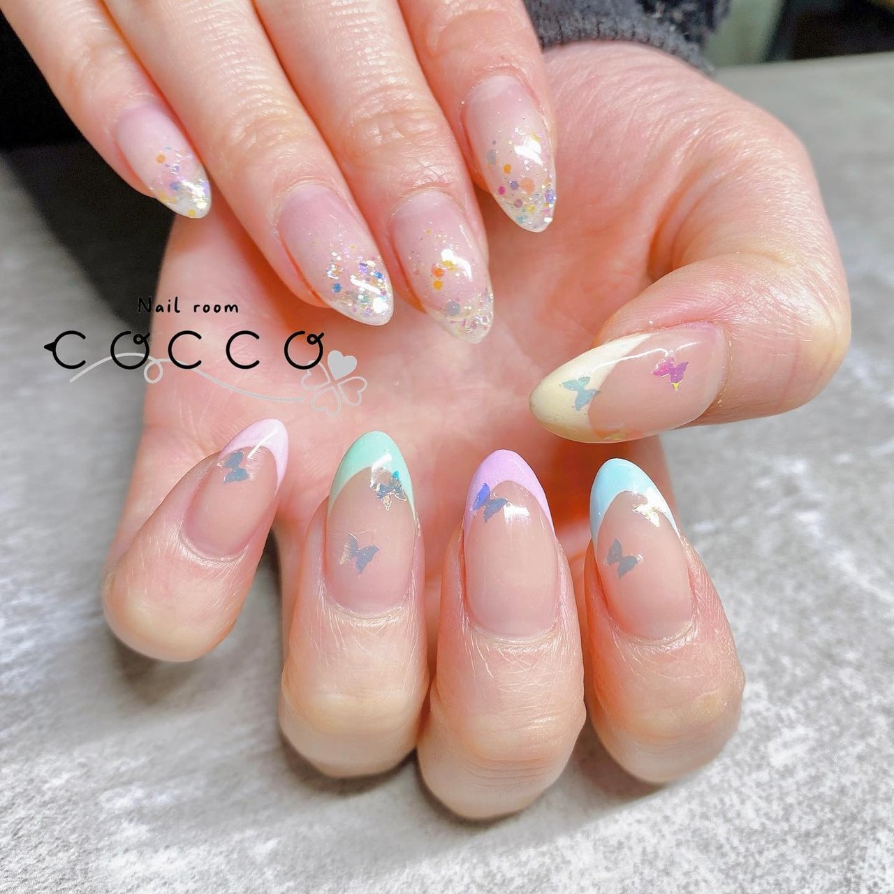 春/ハンド/フレンチ/パステル/ジェルネイル - nail_room_coccoの