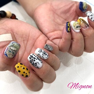 お客様ネイルです！♡ 
呪術廻戦の七海さんネイルです！
手描きアート、3Ｄパーツつくりました💗

ご満足頂けて嬉しかったです💗

#呪術廻戦ネイル 
#痛ネイル
#3dネイル 

。・°°・苫小牧ネイルサロン・°
°・。

♡beauty salon Mignon♡
苫小牧市本幸町1-3-18
（国道沿いです）
⚫︎0144-35-9393
˚✧₊営業時間⁺˳✧༚9:00〜18:00
（日、祝17:00まで）
最終受付　16:30
（日、祝15:30まで）
公式LINE mignon9393


#nailbook_fan
#mignon 
#beautysalonmignon
#とまこまい
#苫小牧
#苫小牧ネイル低価格
#ネイルサロン
#ねいる
#ミニョン
#苫小牧ネイルサロン
#ダイパーケーキ
#おむつケーキ取り扱い
#美容
#期間限定
#限定デザイン豊富
#マーノレジリエンスハンドクリーム
#マーノレジリエンスボディミルク
#ＭＲ #推し活 #ハンド #痛ネイル #ミディアム #スクエア #ホワイト #イエロー #ネイビー #ジェルネイル #Mignon #ネイルブック