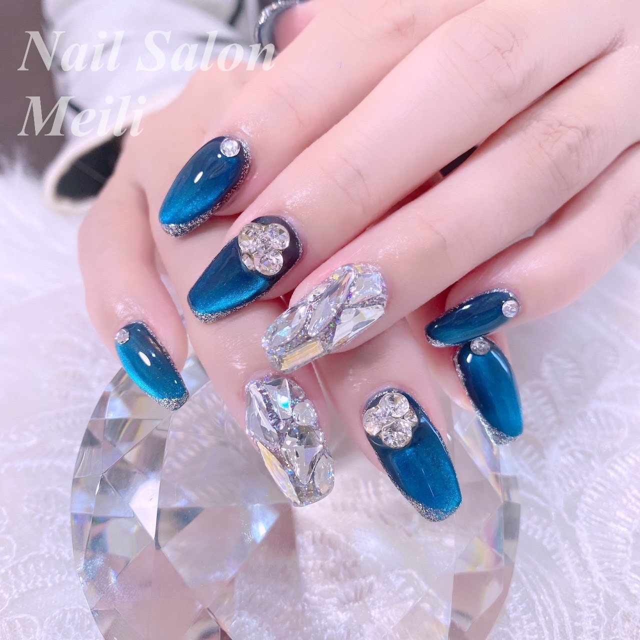 オールシーズン/ハンド/ミディアム/ブルー/ネイビー - NAIL SALON