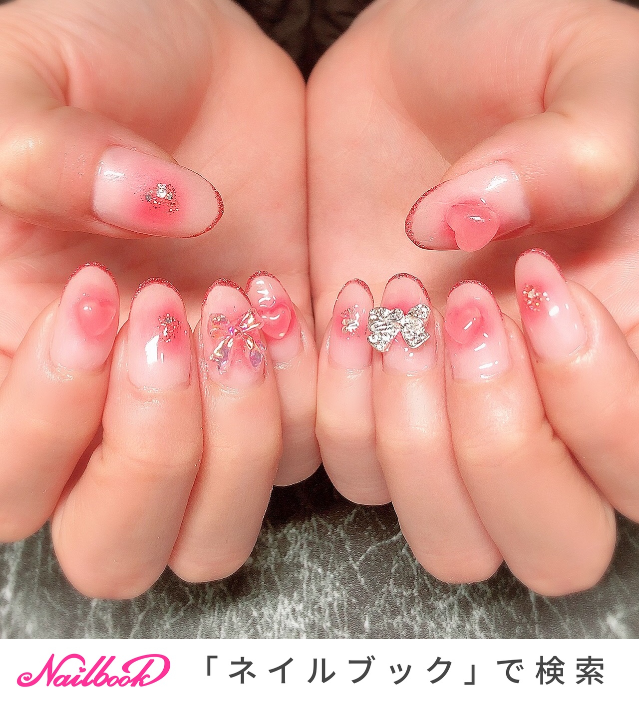 ネイルチップ ワンホン チーク 蝶々 オーロラ ホロ