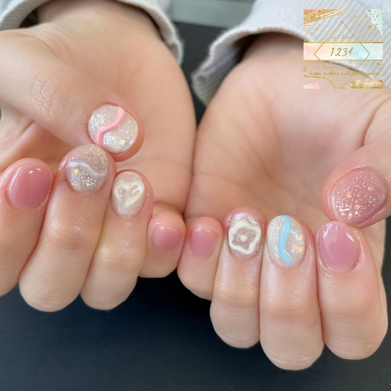 ぷっくり/個性派/パステル/ジェルネイル - 1234 nailroomのネイル 