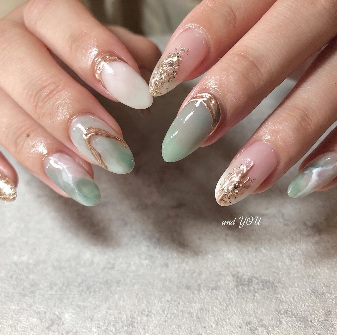 春/オールシーズン/オフィス/ニュアンス/ホワイト - andyounailsalonの