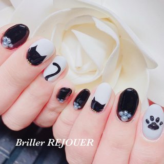 アニマル柄/#モノクロネイルのネイルデザイン｜ネイルブック 